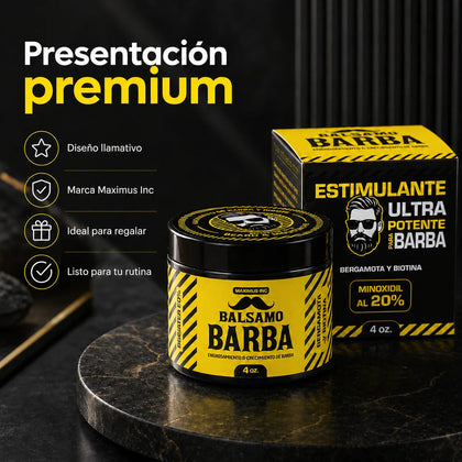 Presentación premium del Bálsamo Amarillo Maximus Inc