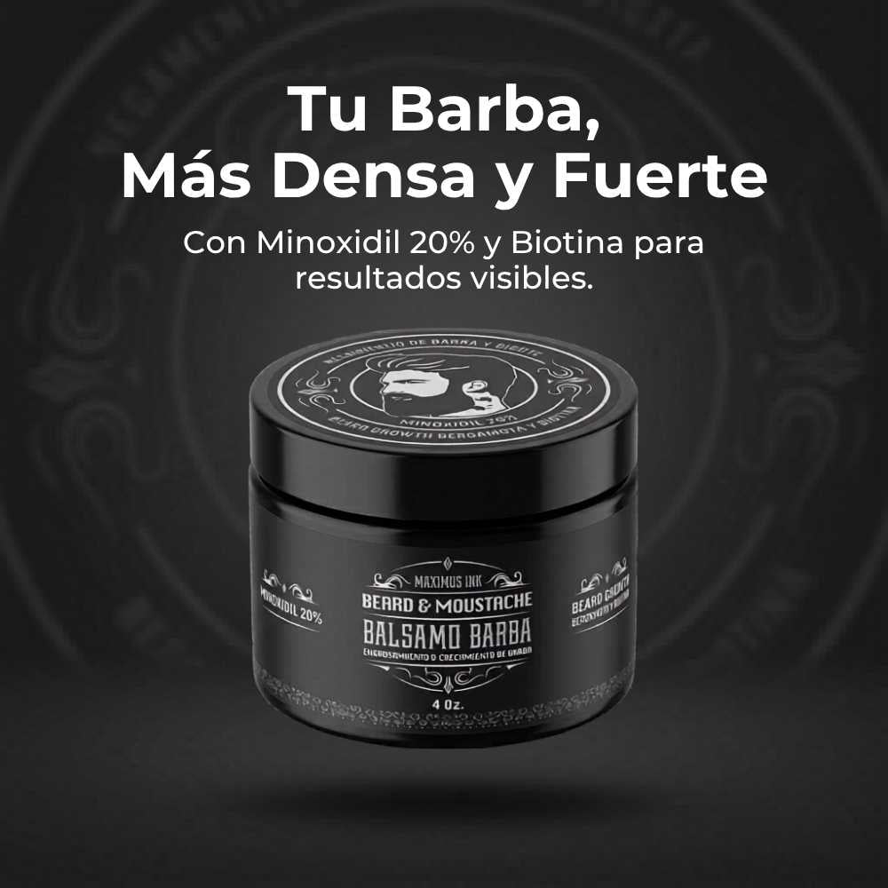 Bálsamo de Minoxidil 20% - Crecimiento Profesional para Barba y Bigote