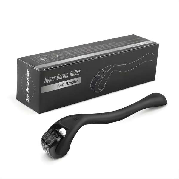 Matte Black Dermaroller 0.5mm Derma Roller para Barba y Cabello