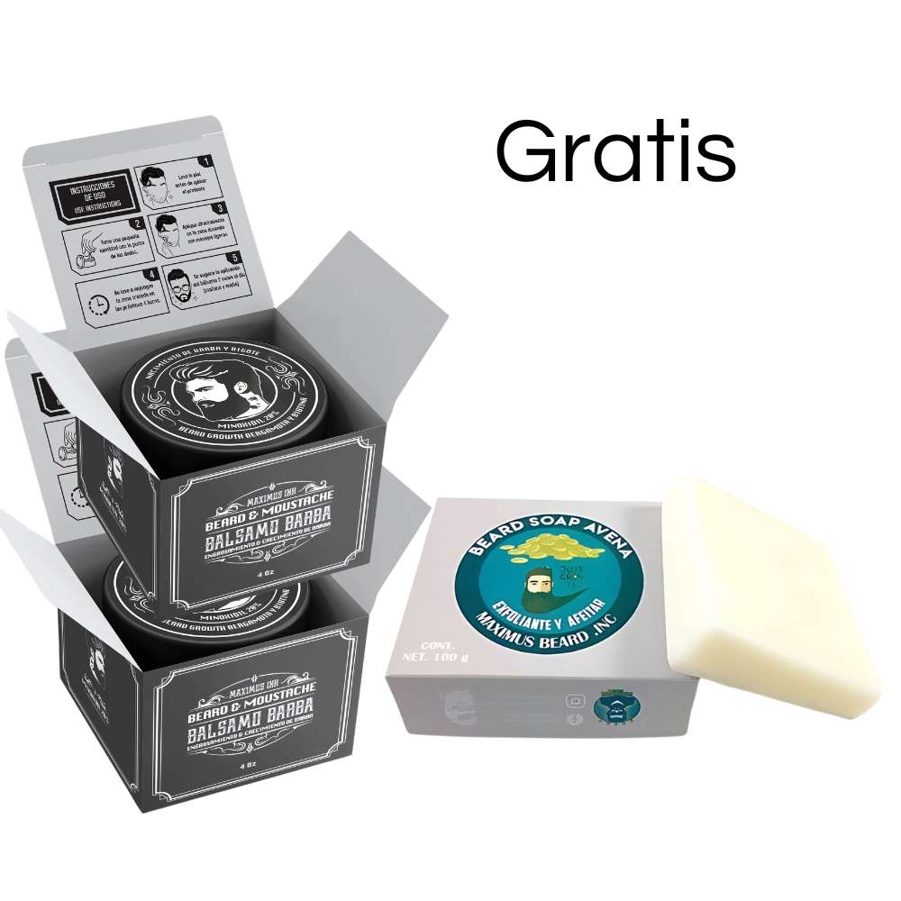 2 Bálsamos de minoxidil al 20% + GRATIS 1 Jabón Avena - Maximus Inc