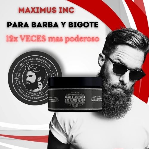 Bálsamo de minoxidil al 20% cerrar huecos barba y bigote