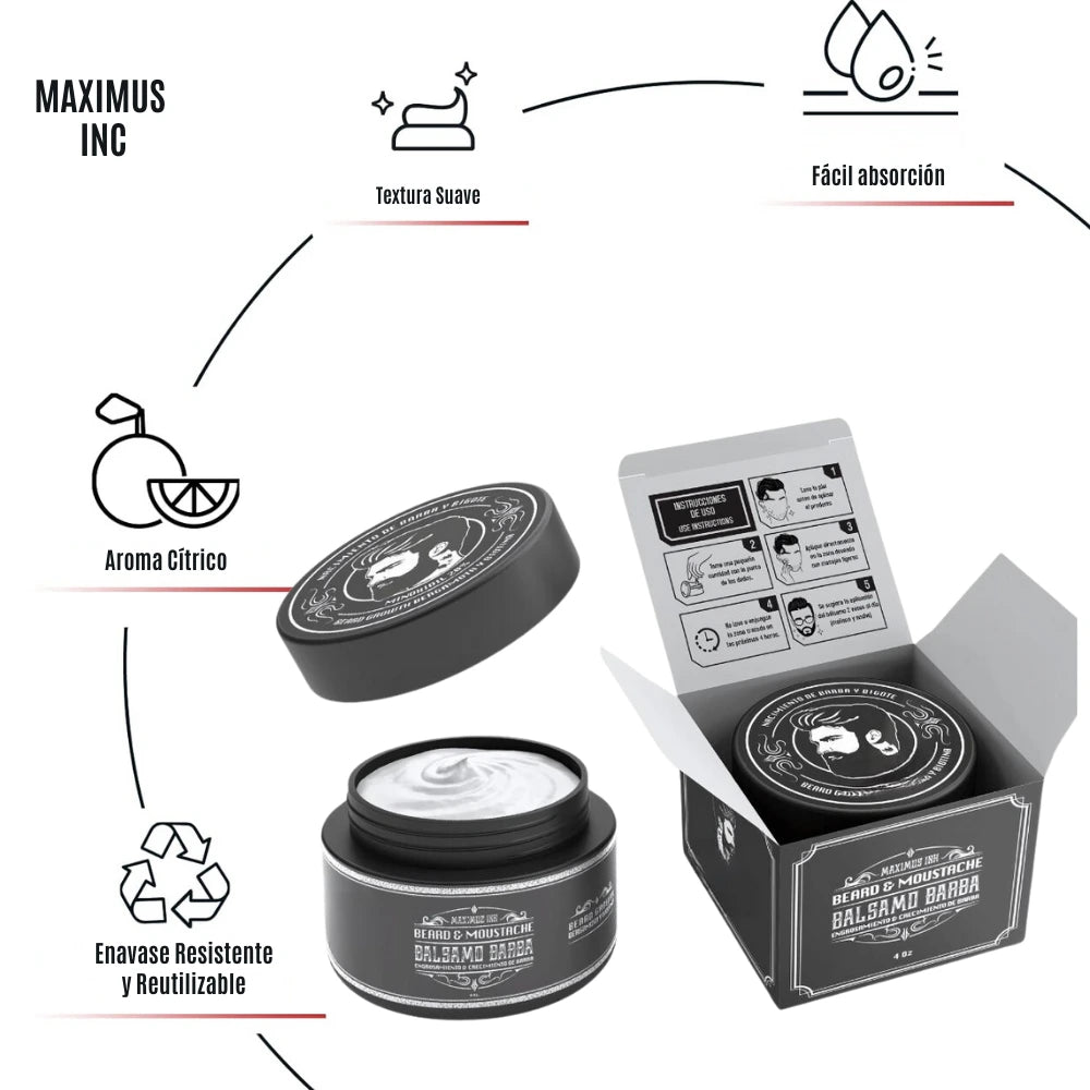 Bálsamo de minoxidil al 20% cerrar huecos barba y bigote