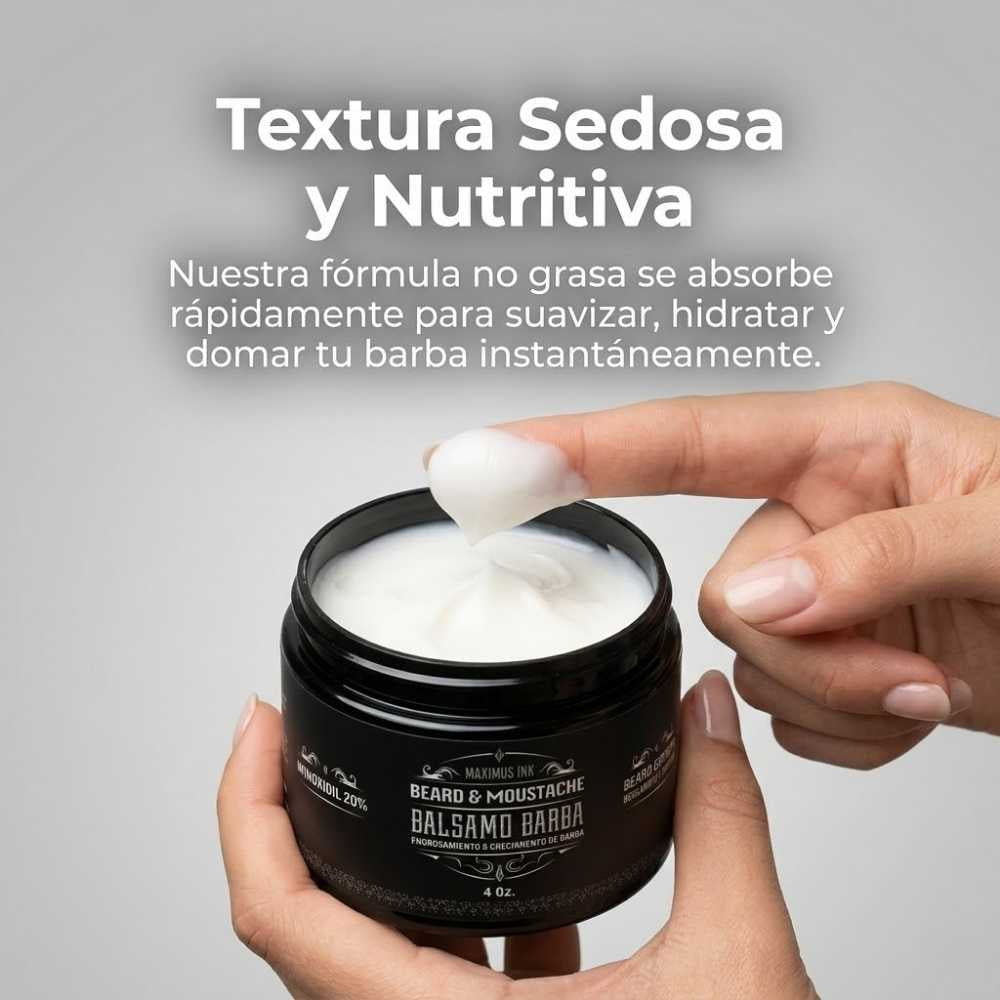 Bálsamo de Minoxidil 20% - Crecimiento Profesional para Barba y Bigote