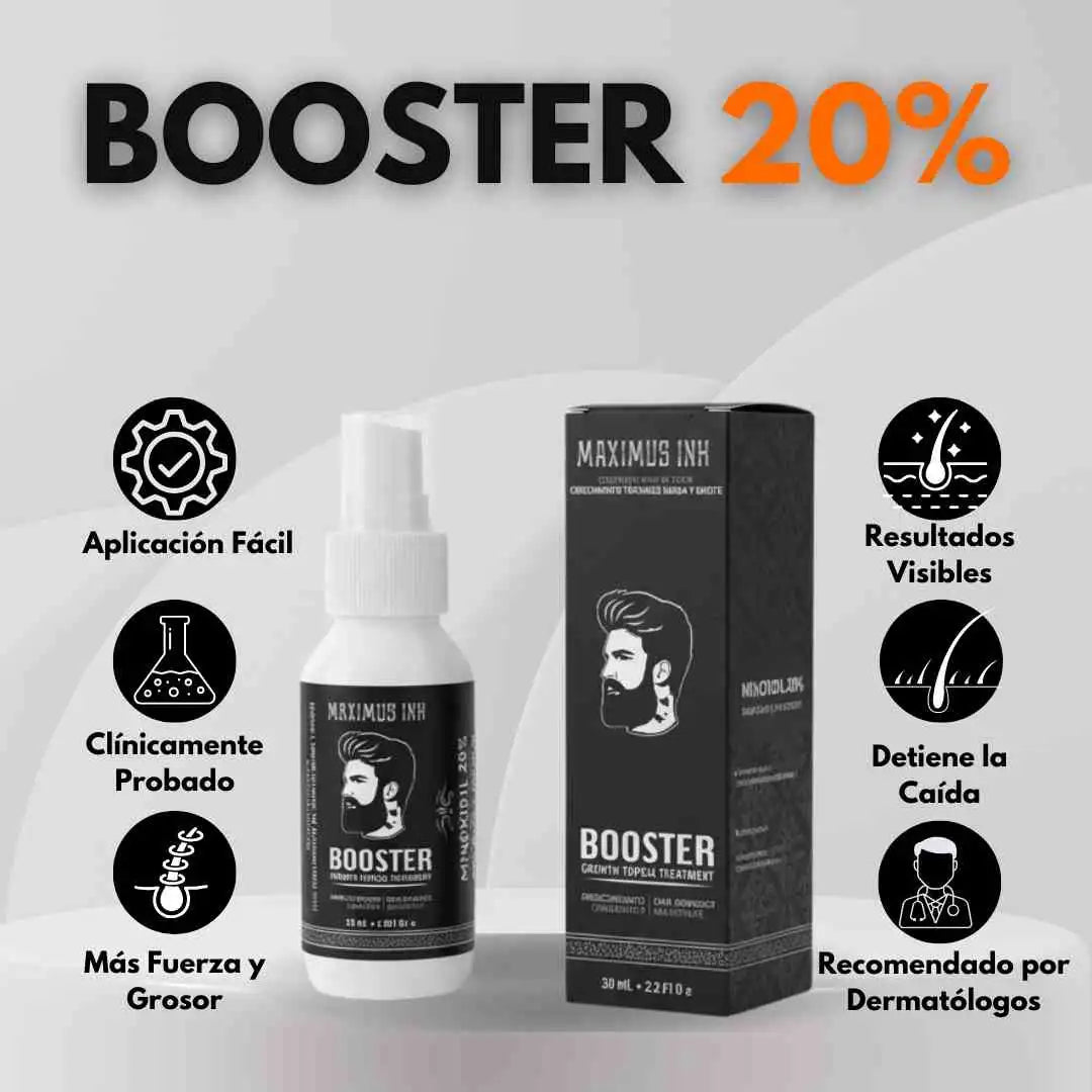 Tónico Ultra Fuerte para Crecimiento de Cabello y Barba Minoxidil 20% 60ml 1 mes de Tratamiento