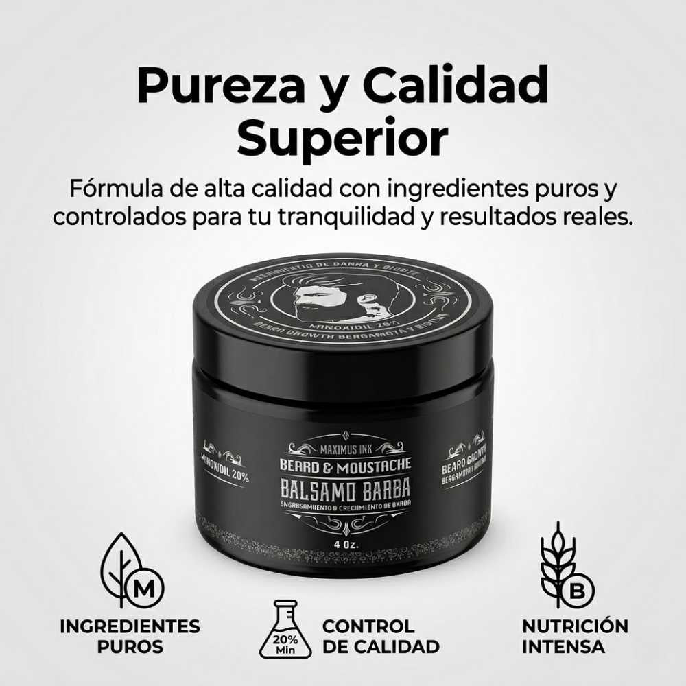 Bálsamo de Minoxidil 20% - Crecimiento Profesional para Barba y Bigote
