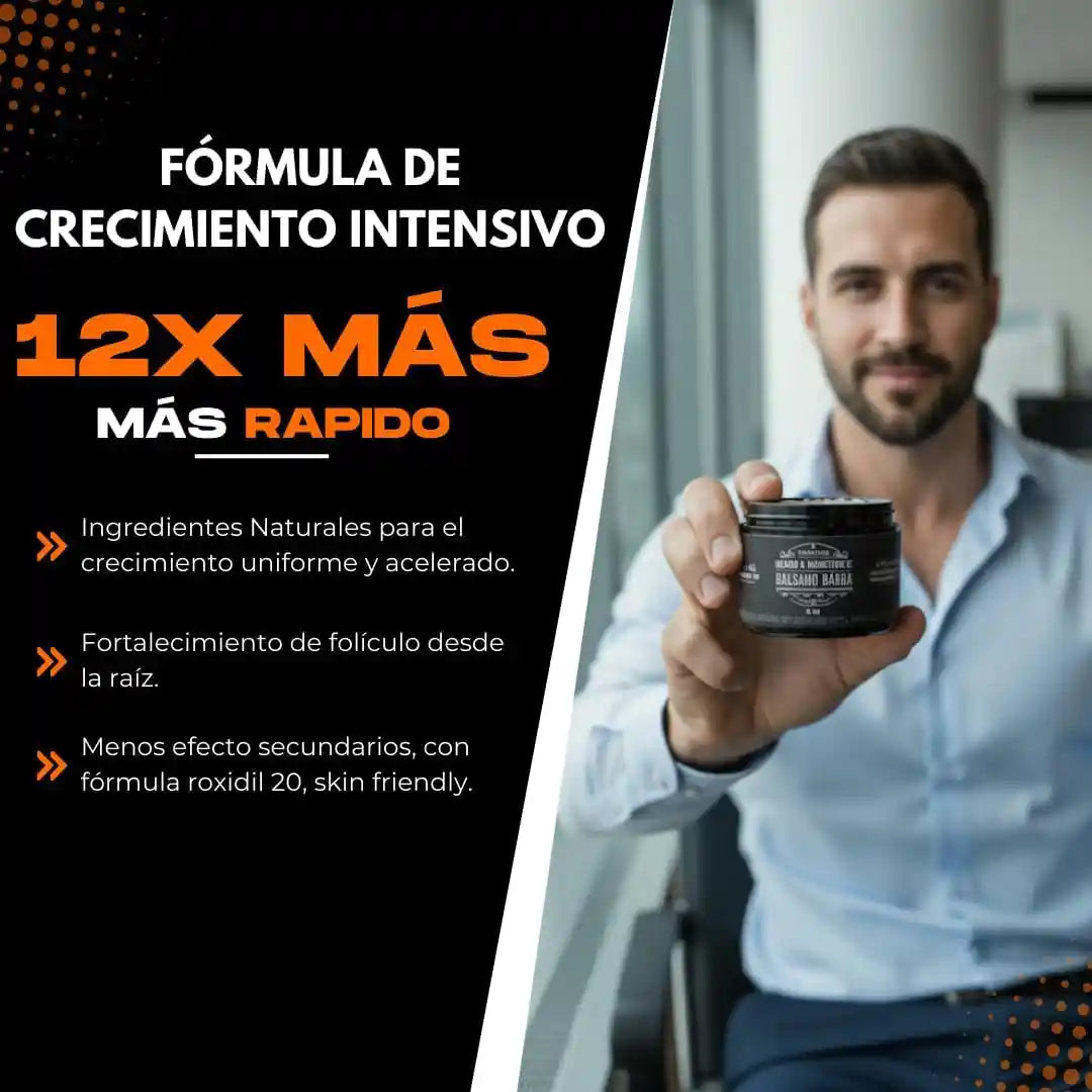 Bálsamo de minoxidil al 20% cerrar huecos barba y bigote