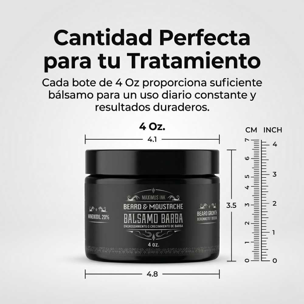 Bálsamo de Minoxidil 20% - Crecimiento Profesional para Barba y Bigote