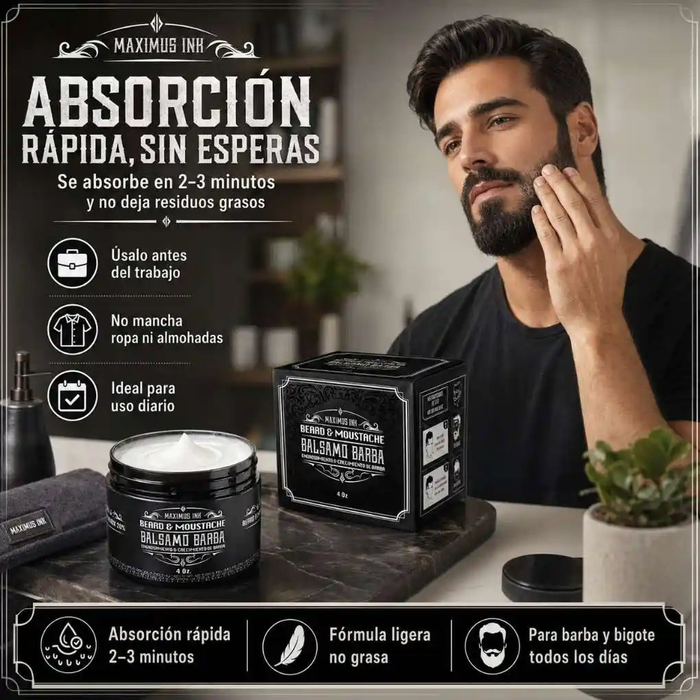 ULTRA FUERTE | Bálsamo para Crecimiento de Barba y Bigote Intensivo Minoxidil 20% | 120ml