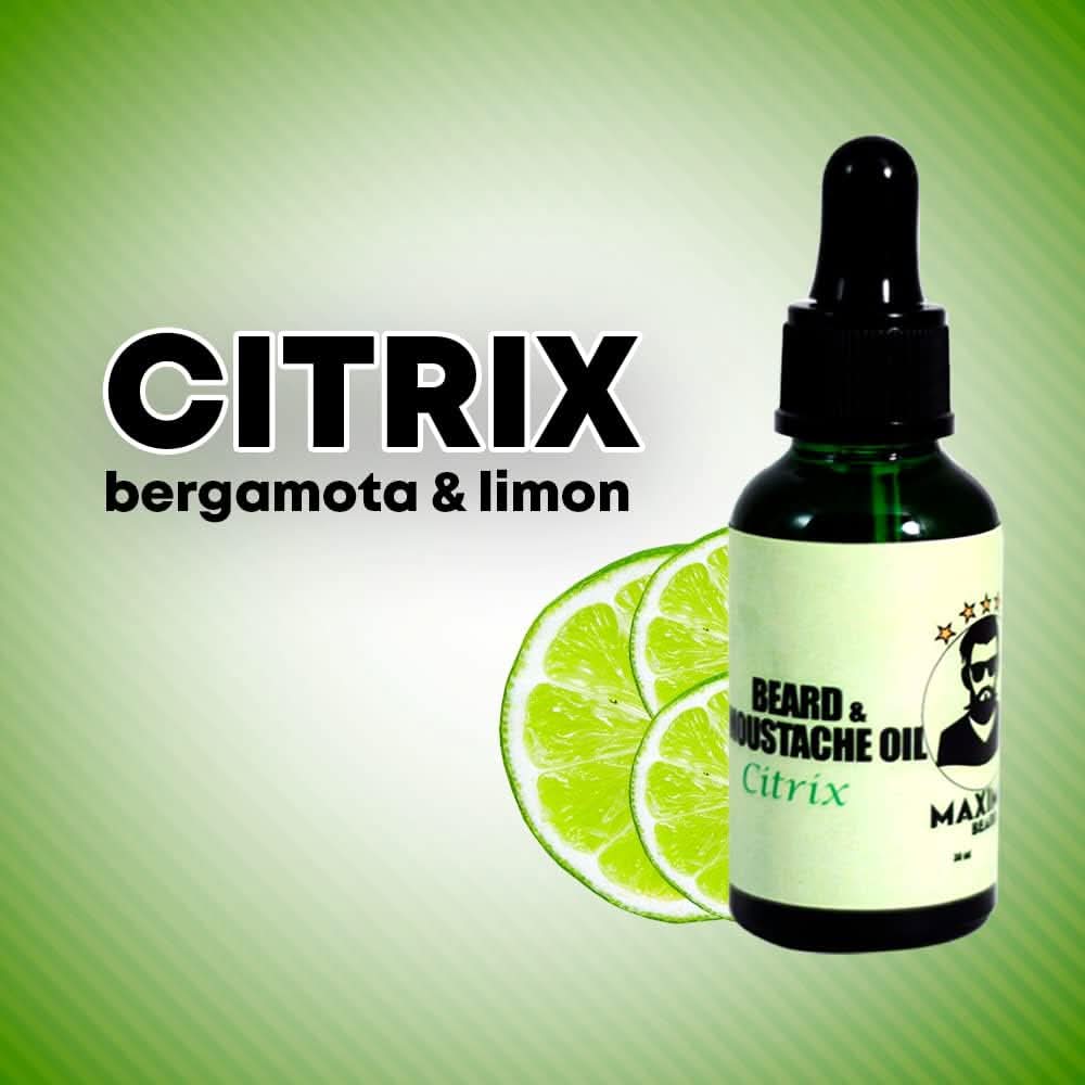 Aceite para barba y bigote aroma citrus - Maximus Inc