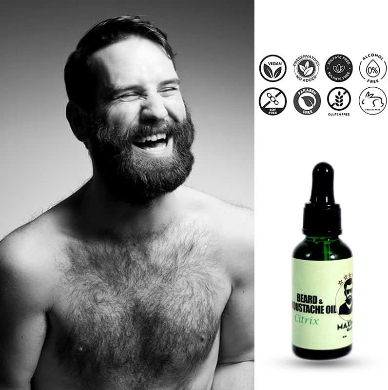 Aceite para barba y bigote aroma citrus - Maximus Inc