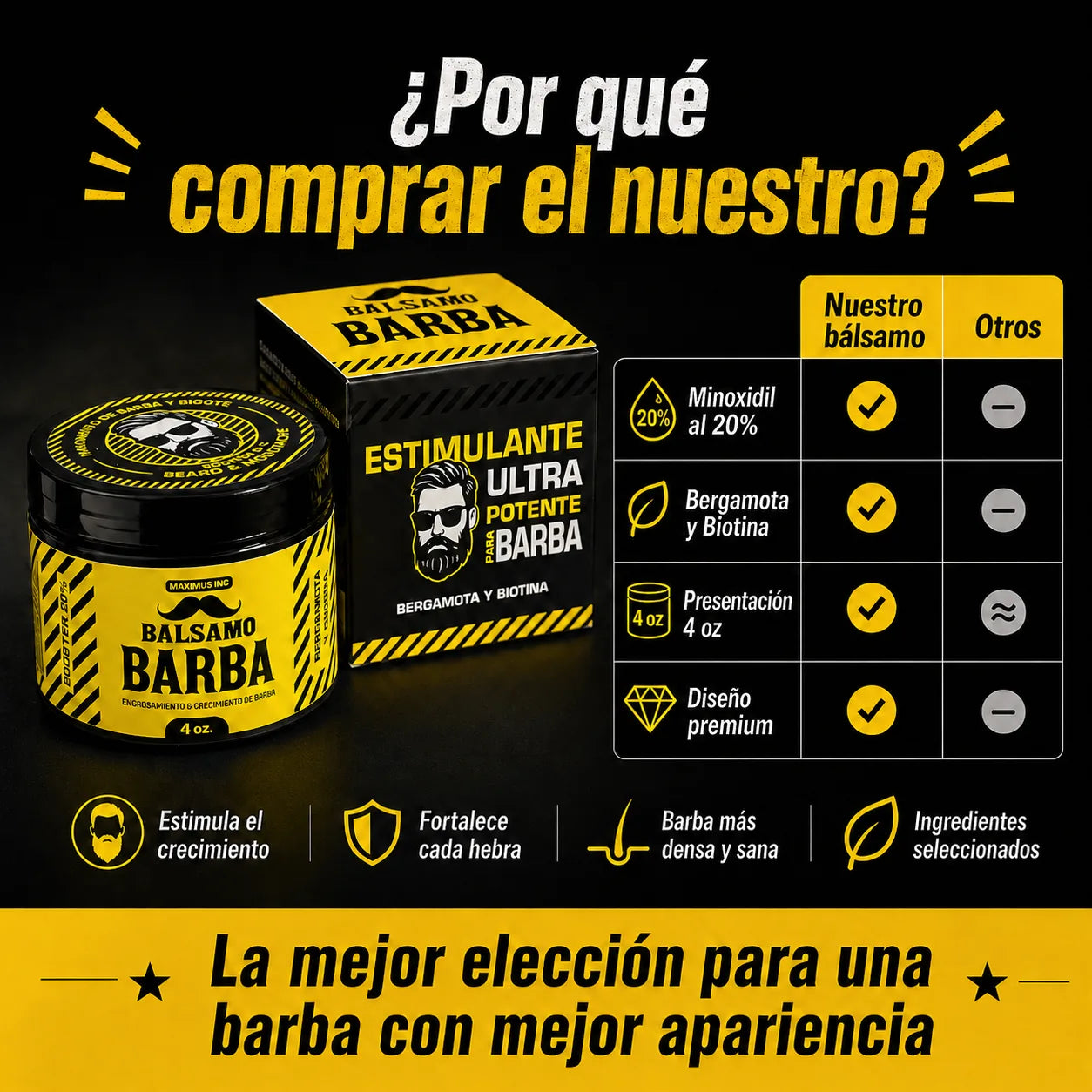 Características del Bálsamo Amarillo Maximus Inc