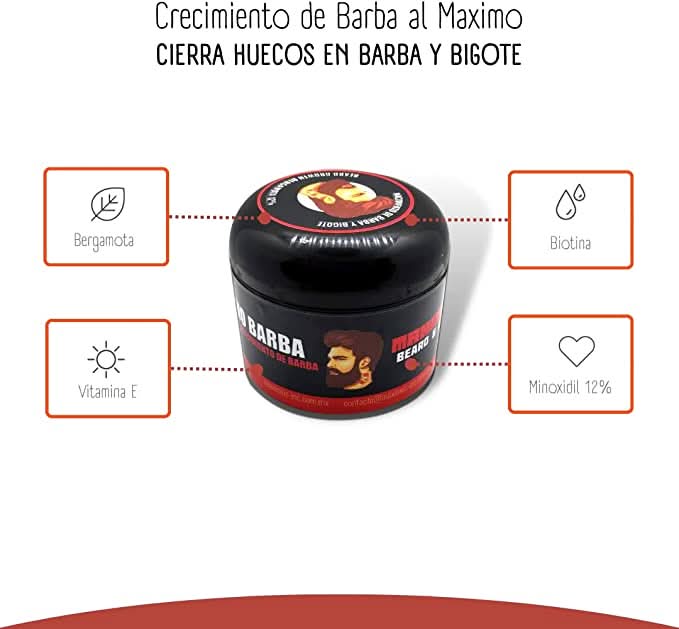 Bálsamo de minoxidil al 12% - 4 oz - crecimiento de barba y bigote extra fuerte - Maximus Inc