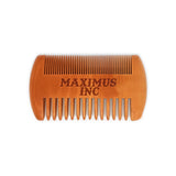 Peine De 100% Madera Para Barba O Cabello Ecologico Estuche de Piel - Maximus Inc