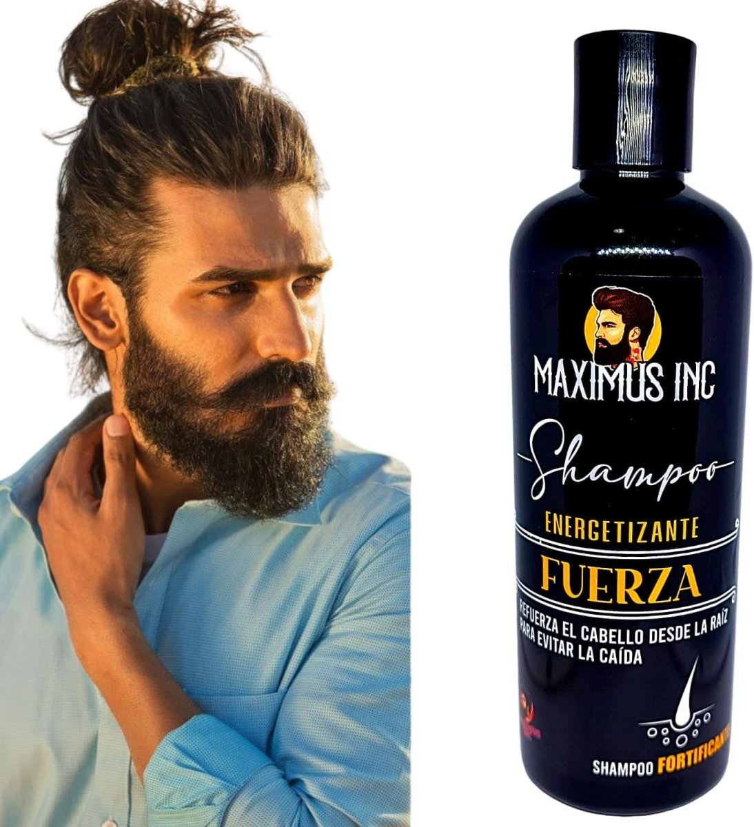 Shampoo 1 Litro Energetizante Anticaída - Combate la Alopecia -Ayuda a reducir la caída de cabello - Estimula el crecimiento de cabello - Maximus Inc