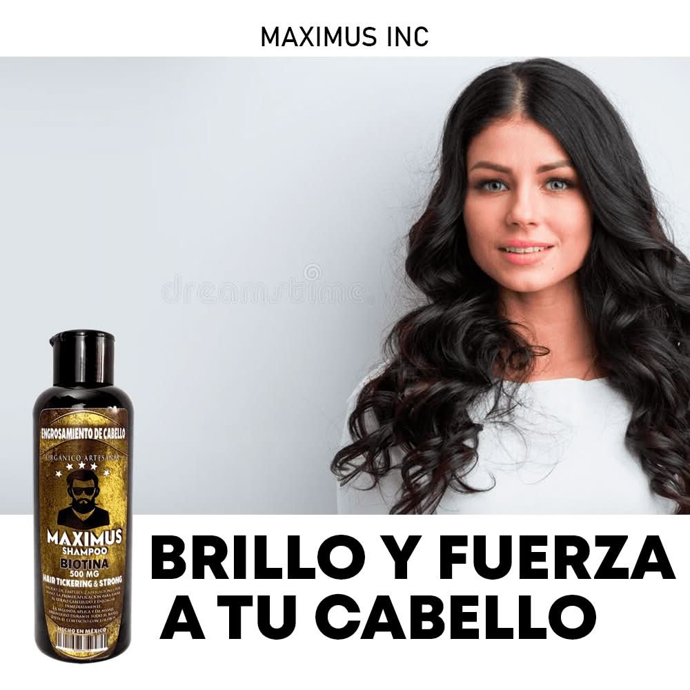 Shampoo biotina engrosar y fortalecer - 500 ml - Maximus Inc
