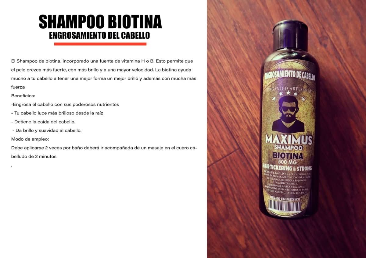 Shampoo biotina engrosar y fortalecer - 500 ml - Maximus Inc