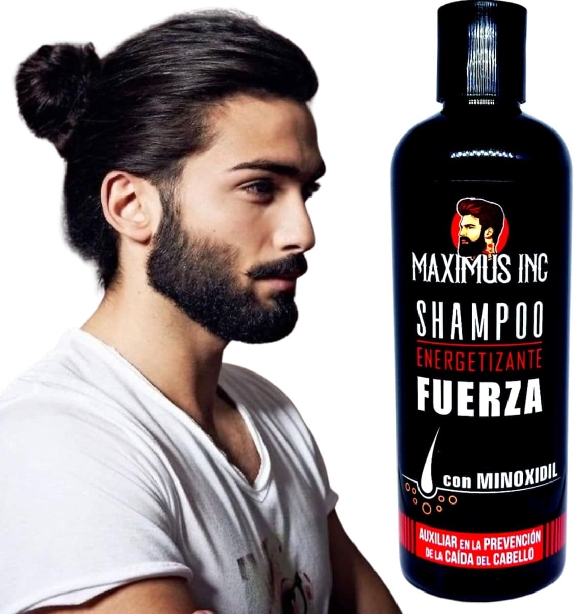 Shampoo con MINOXIDIL 5% 500 Ml- Shampoo Anticaída - Combate la Alopecia - Energizante Capilar - Anti Hair Loss Treatment Men - Crecimiento acelerado - Natural y Artesanal - Crecimiento Capilar - Maximus Inc