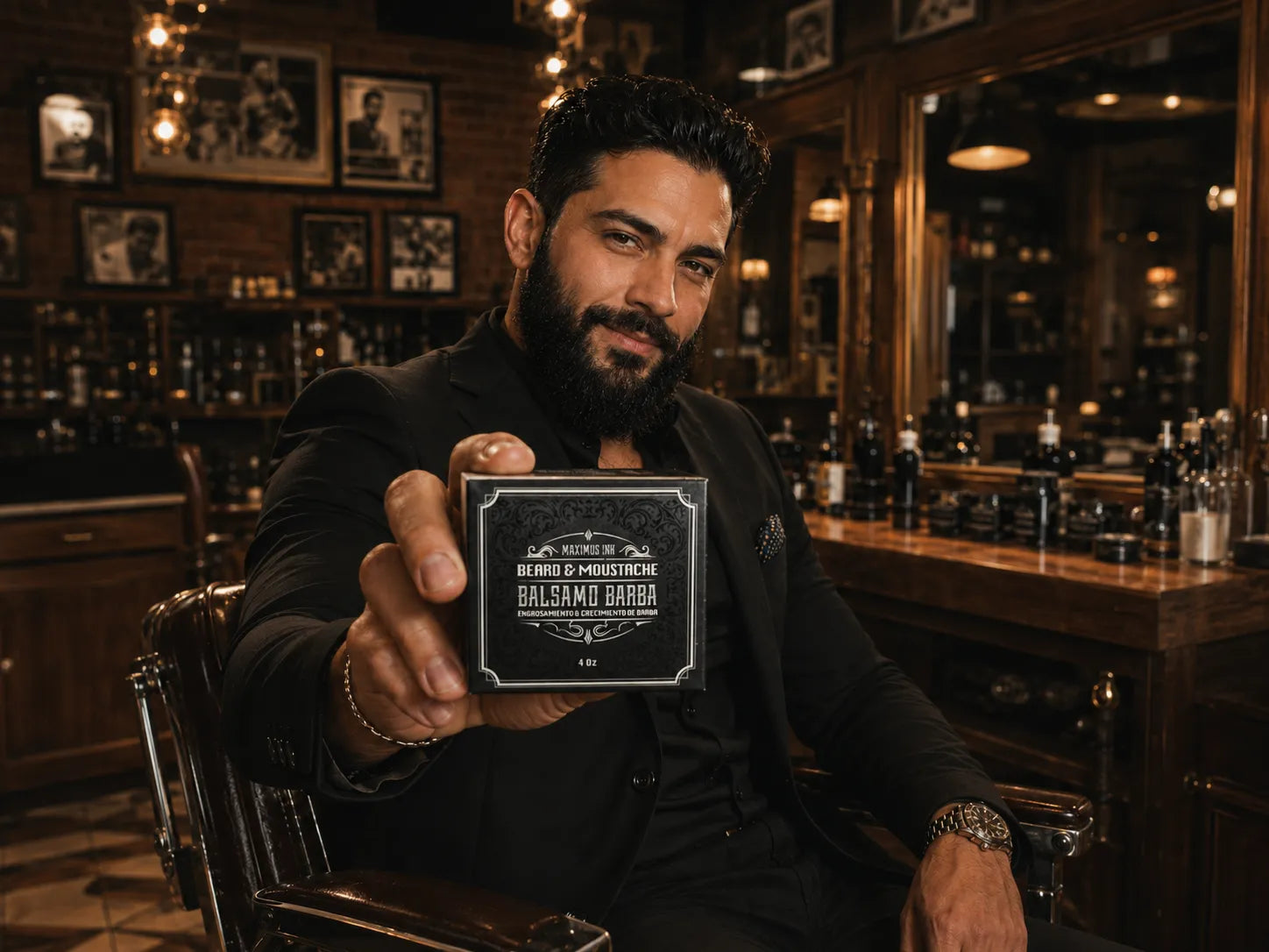 Bálsamo Negro Minoxidil 20% Maximus Inc - Crecimiento de Barba